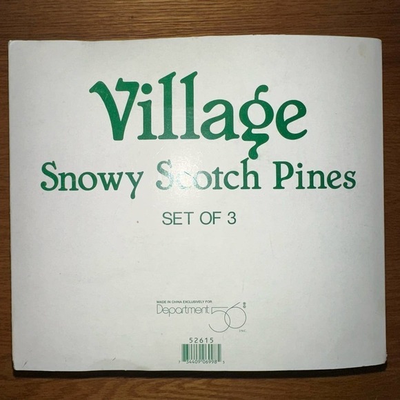 EUC Vintage Department 56 Village Snowy Scotch Pines Set of 3 - Picture 1 of 10